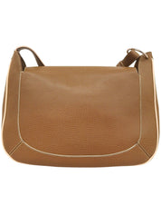 Brown logo embossed shoulder bag