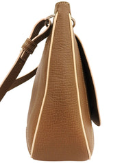 Brown logo embossed shoulder bag