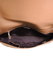 Brown logo embossed shoulder bag