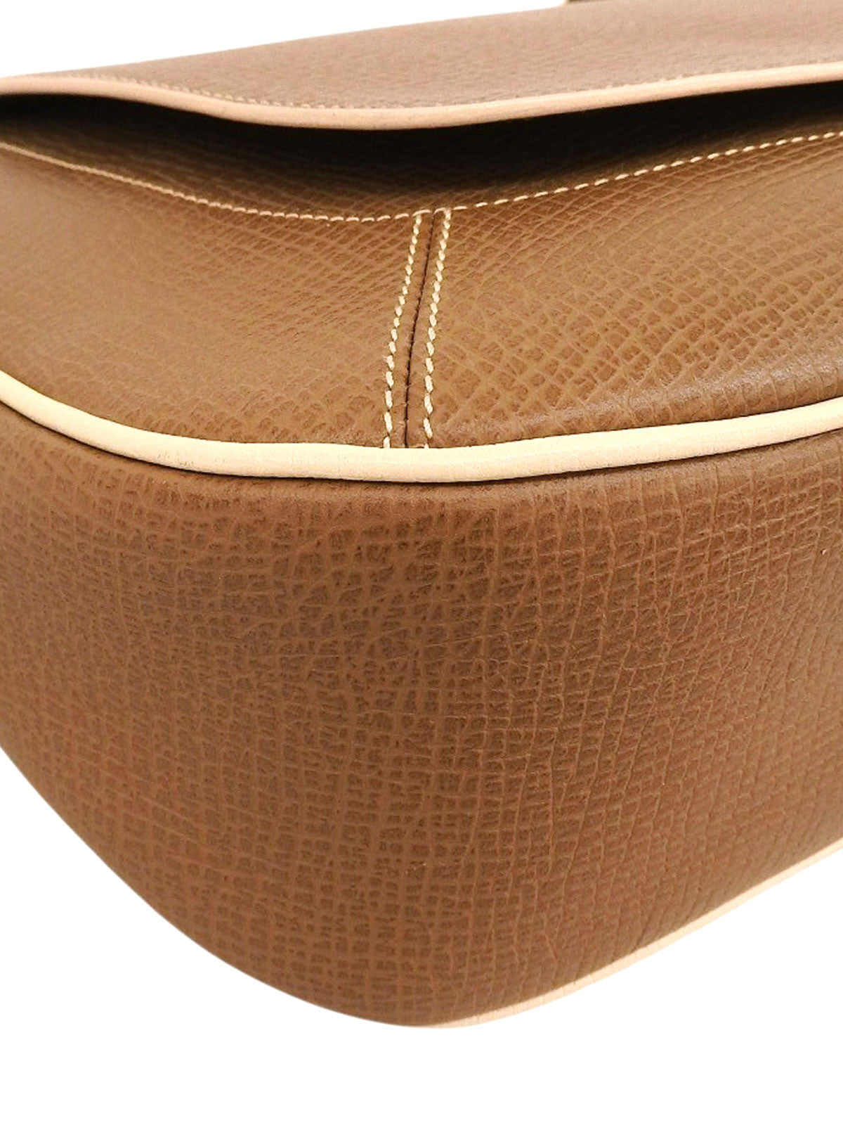 Brown logo embossed shoulder bag