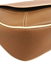 Brown logo embossed shoulder bag