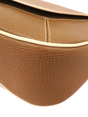 Brown logo embossed shoulder bag