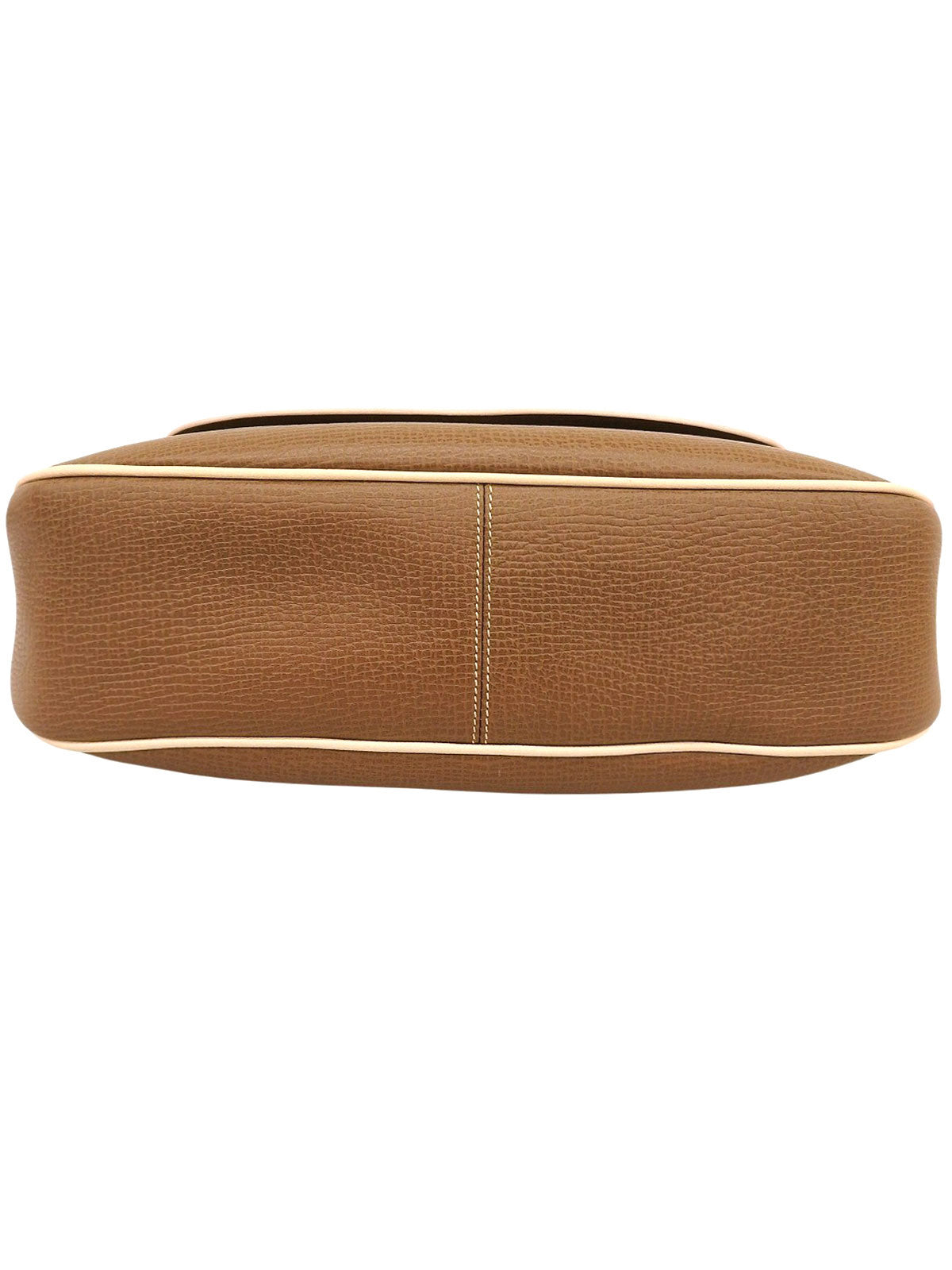 Brown logo embossed shoulder bag