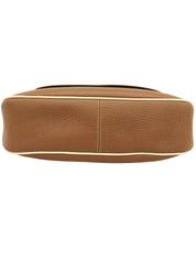 Brown logo embossed shoulder bag