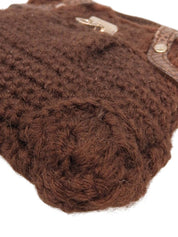 针织蜥蜴压纹 Combi Gancini 盘形零钱包 棕色