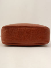 オーバルロゴプレートショルダーバッグ ブラウン