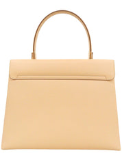 带Logo铭牌的双肩包 米色