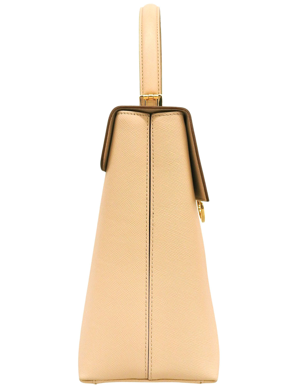 带Logo铭牌的双肩包 米色