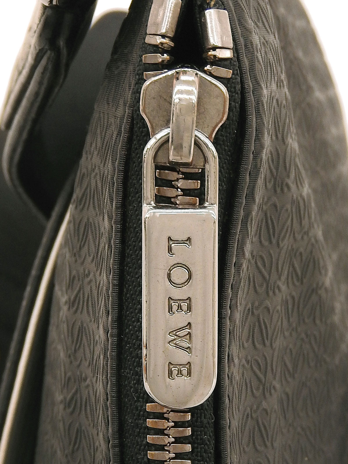 Repeat Anagram Pattern Shoulder Bag in Black