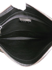 Repeat Anagram Pattern Shoulder Bag in Black