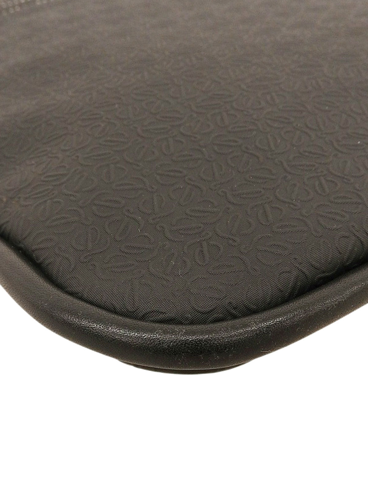 Repeat Anagram Pattern Shoulder Bag in Black