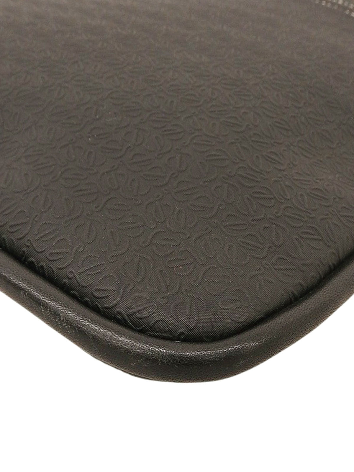 Repeat Anagram Pattern Shoulder Bag in Black