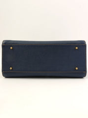 圆形logo铭牌两用包，海军蓝