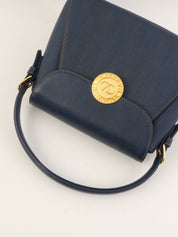 圆形logo铭牌两用包，海军蓝