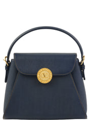 圆形logo铭牌两用包，海军蓝