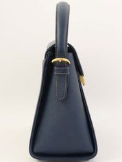 圆形logo铭牌两用包，海军蓝