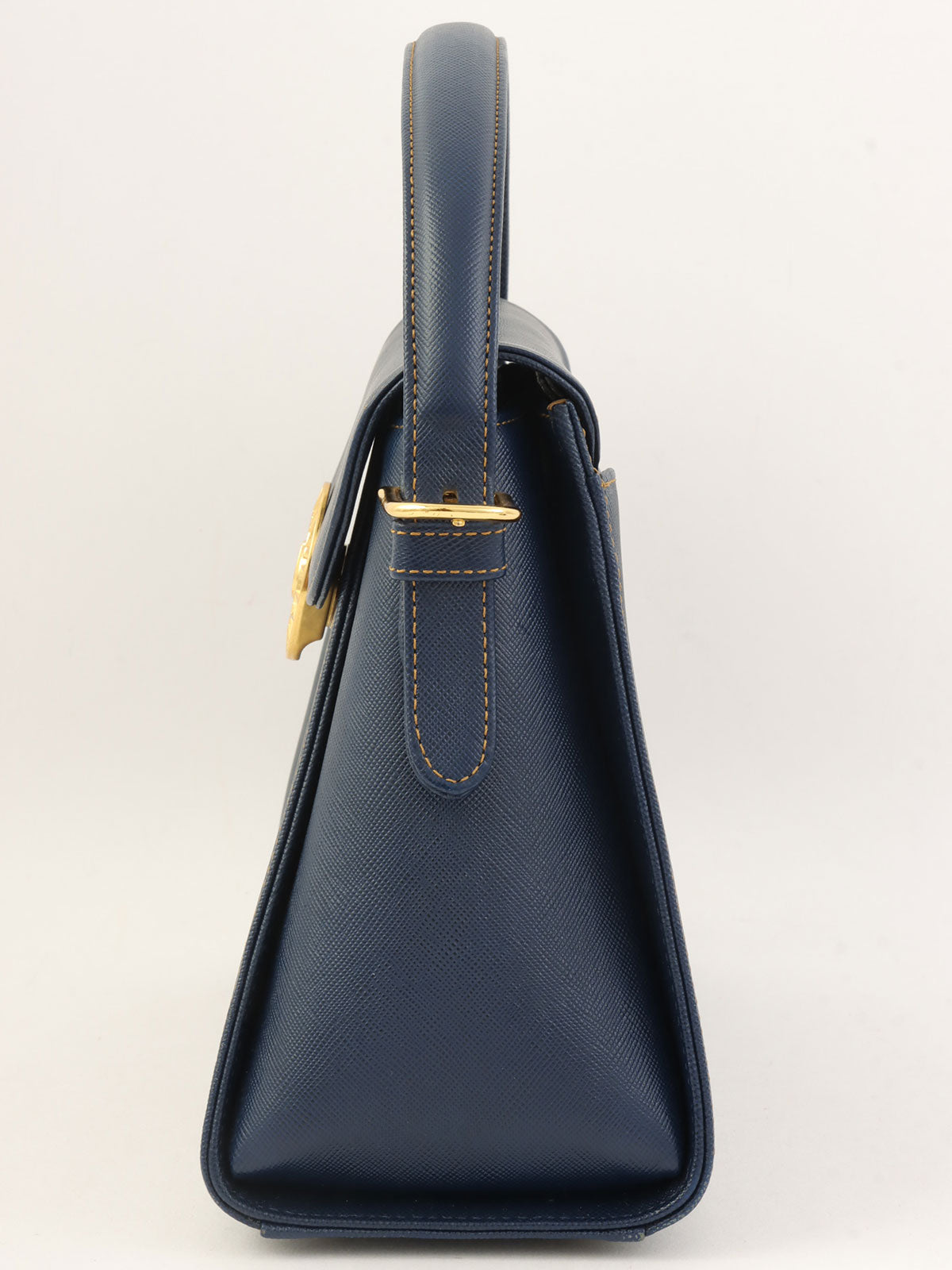 圆形logo铭牌两用包，海军蓝