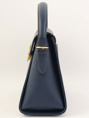 圆形logo铭牌两用包，海军蓝