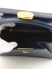 圆形logo铭牌两用包，海军蓝