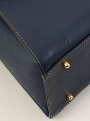 圆形logo铭牌两用包，海军蓝