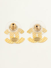 2002 CC Mark Design Earrings Beige/Black