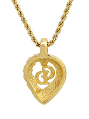 Rhinestone Design Motif Logo Necklace Gold