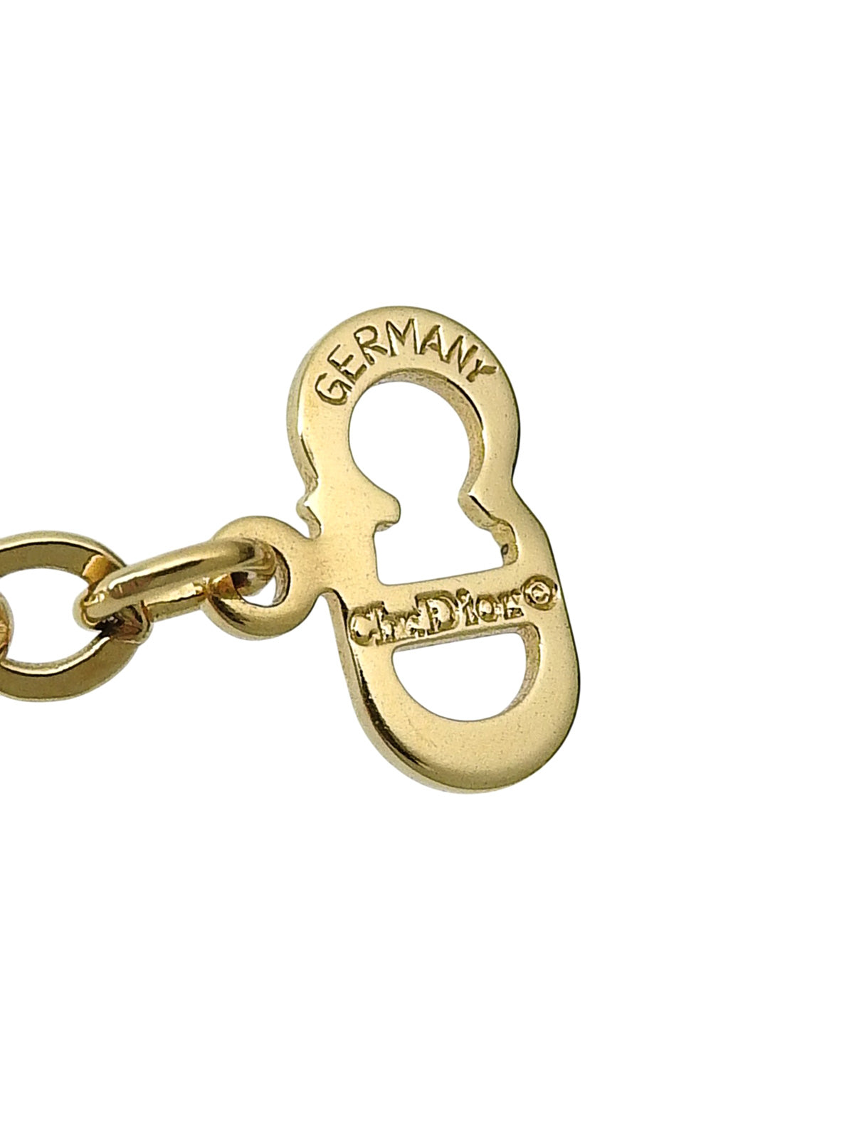 ラインストーンデザインモチーフロゴネックレス ゴールド