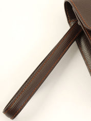 棕色Anagram压纹手拿包