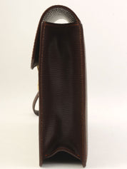 棕色Anagram压纹手拿包