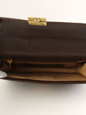 棕色Anagram压纹手拿包