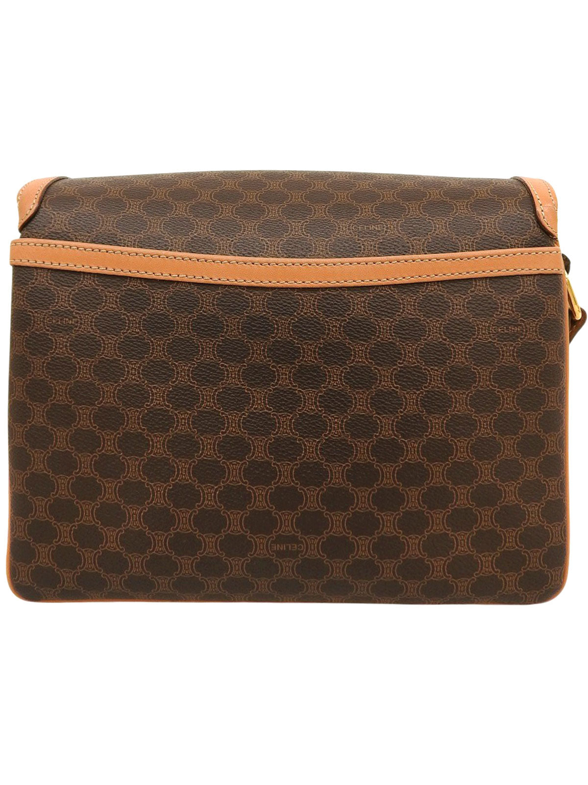 マカダムパターンロゴエンボスショルダーバッグ ブラウン