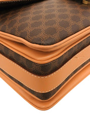 棕色 Macadam 图案 Logo 压纹单肩包