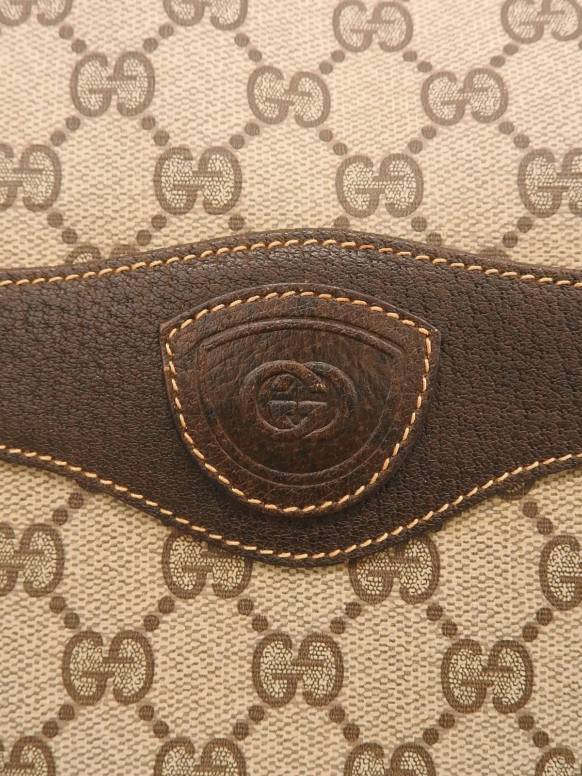 GG图案雪莉线手提包 米色