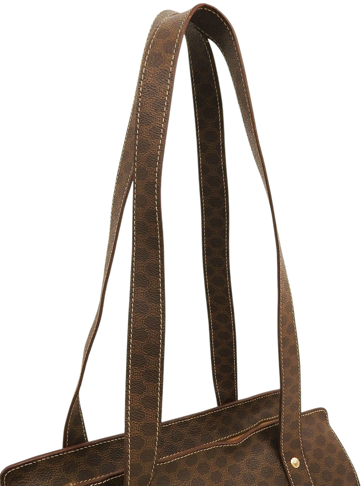 マカダムパターンロゴエンボストートバッグ ブラウン