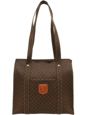 マカダムパターンロゴエンボストートバッグ ブラウン