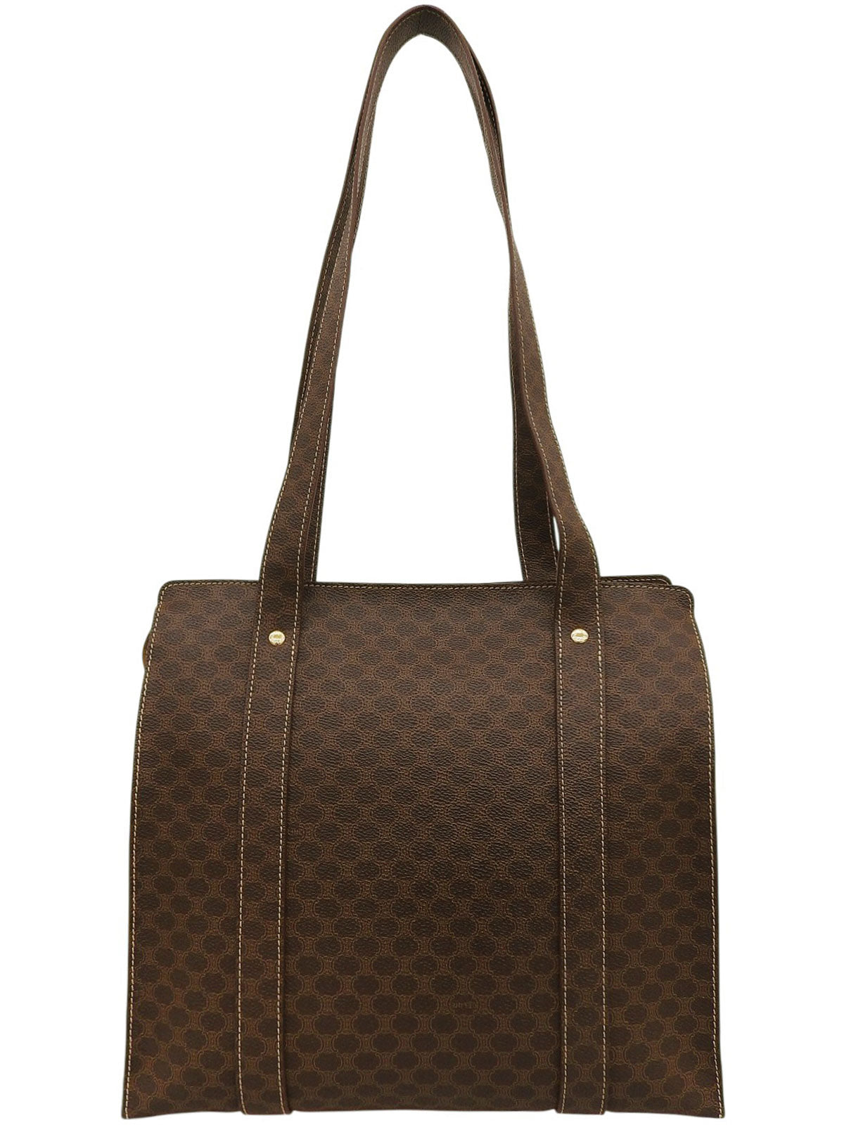 棕色碎石图案压纹Logo手提袋