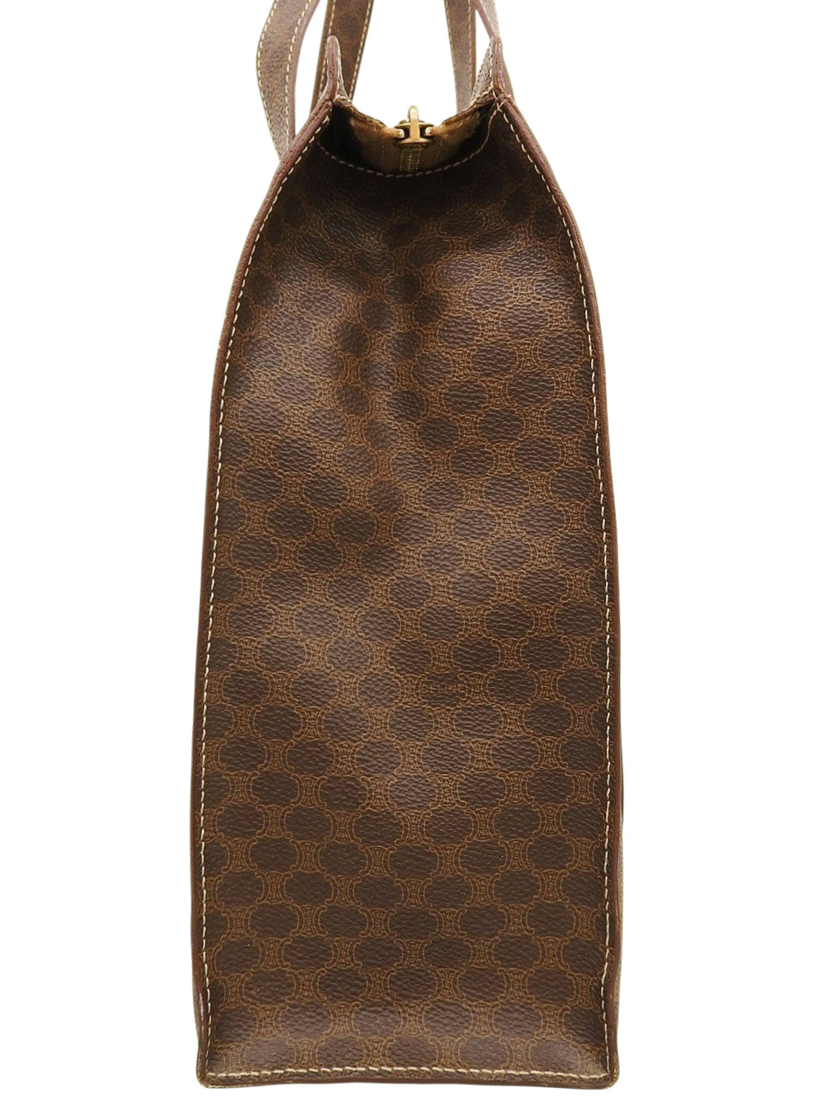 マカダムパターンロゴエンボストートバッグ ブラウン