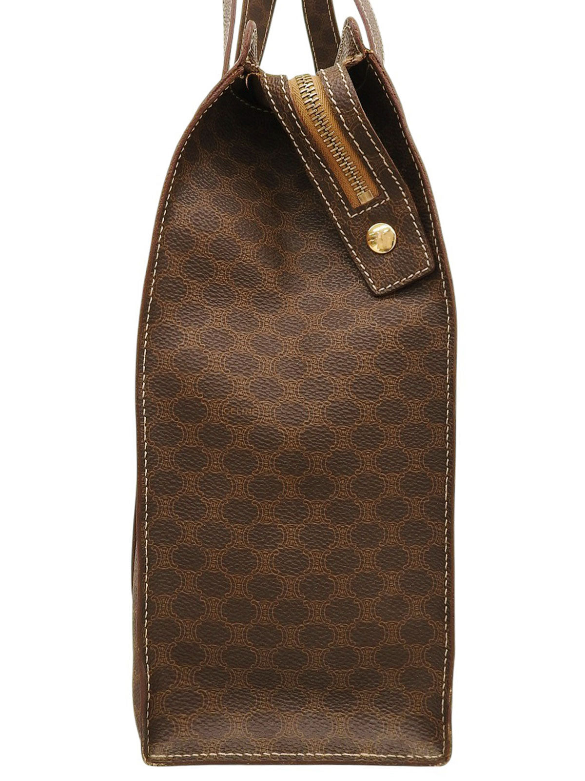 マカダムパターンロゴエンボストートバッグ ブラウン