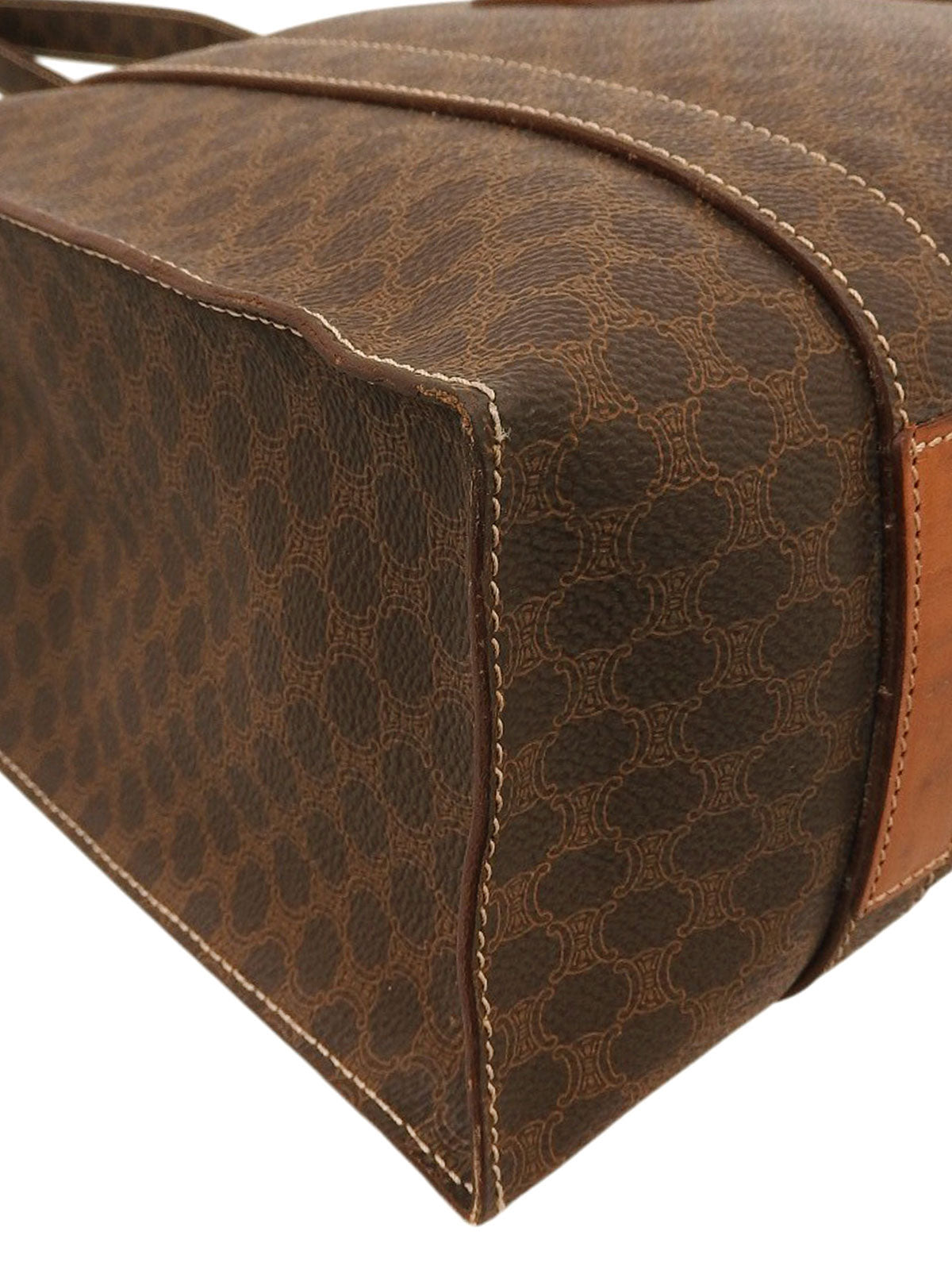 マカダムパターンロゴエンボストートバッグ ブラウン