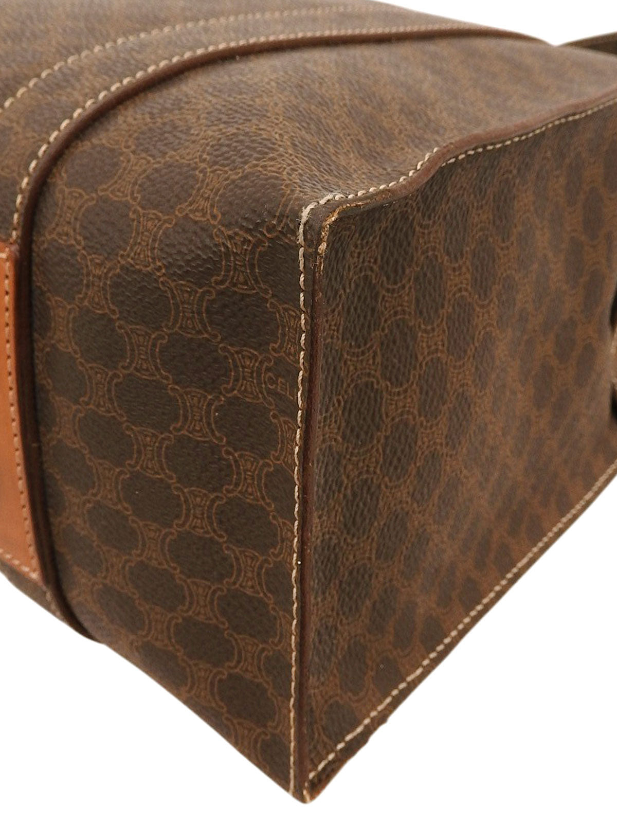 棕色碎石图案压纹Logo手提袋