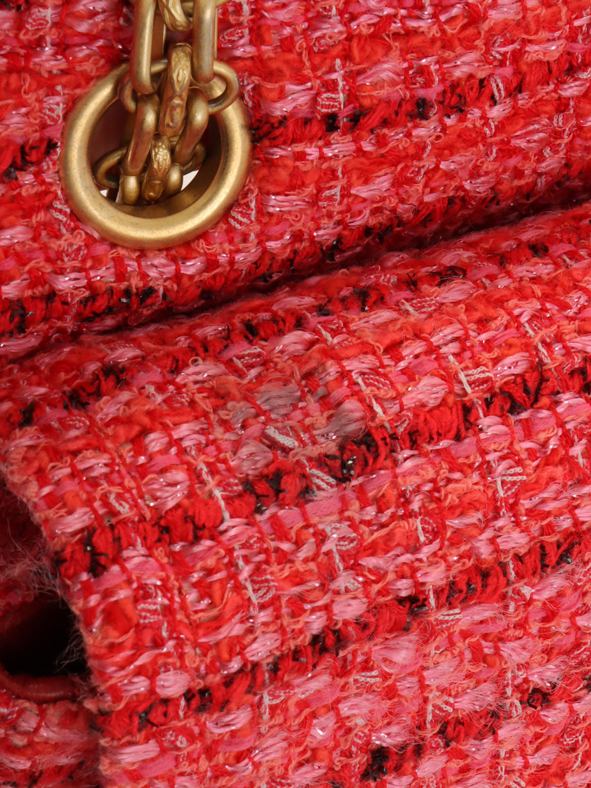 2020年頃製 ツイード2.55チェーンショルダーバッグ ピンク/マルチ