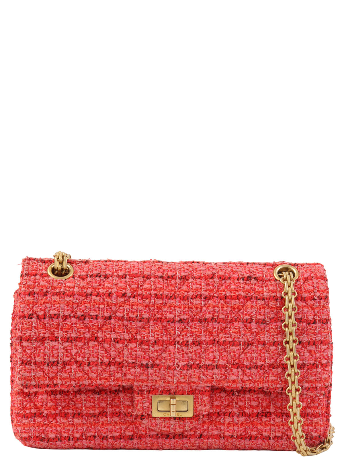 2020年頃製 ツイード2.55チェーンショルダーバッグ ピンク/マルチ