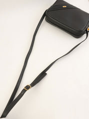 黑色方形迷你Logo牌单肩包