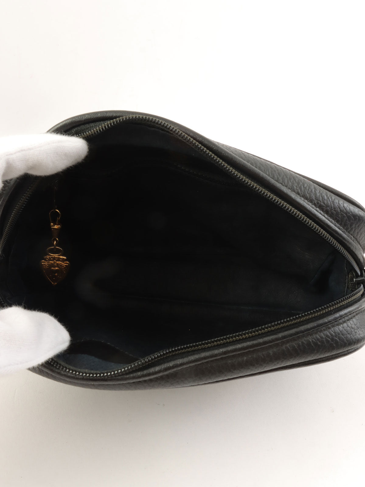 黑色方形迷你Logo牌单肩包