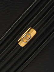 黑色方形迷你Logo牌单肩包