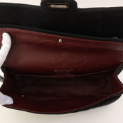 circa 2009 Cotton Double Flap 2.55 Chain Shoulder Bag Black