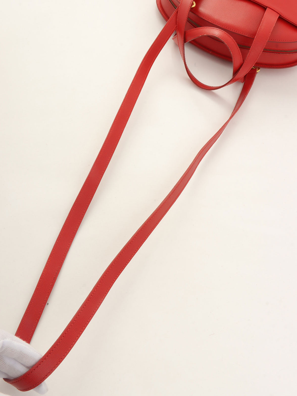 椭圆形Logo牌双向包 红色