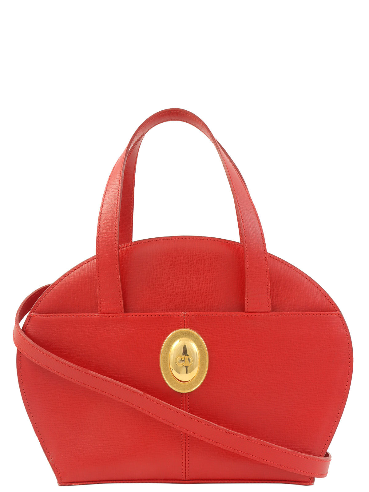 椭圆形Logo牌双向包 红色