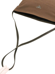 Logo Plate Shoulder Bag Greige/Black