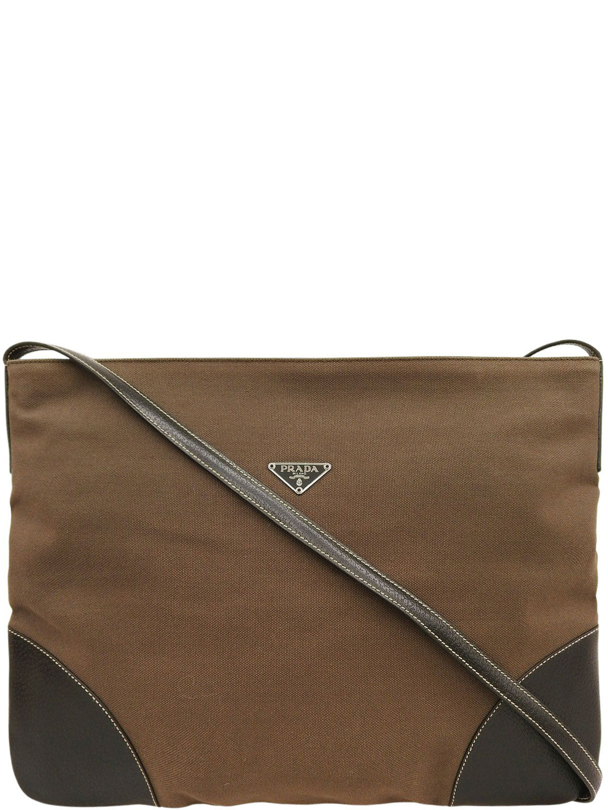 Logo Plate Shoulder Bag Greige/Black